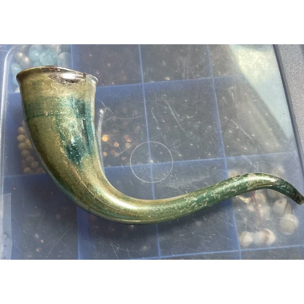 Mercury Glass Christmas Ornament Pipe Horn Holiday Vintage Decor
